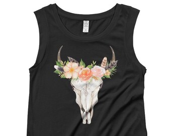 bull skull tank top