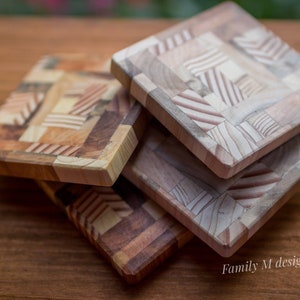 Wooden Coaster Set, Trivet for hot dishes, Housewarming Gift, Christmas Gift