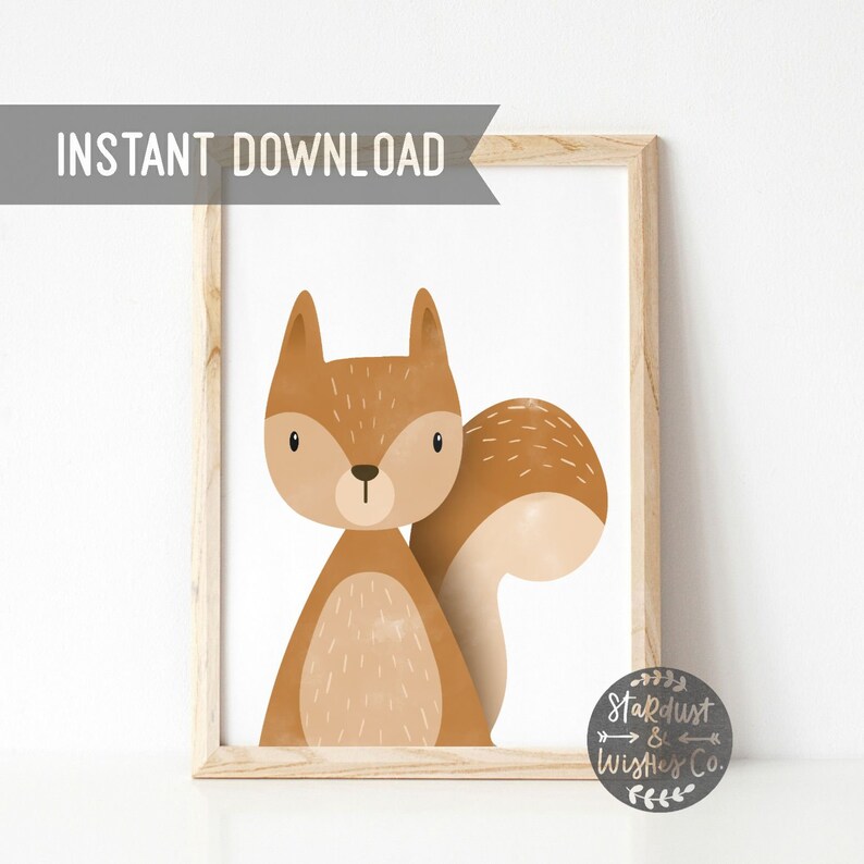 Woodland Animal Nursery Wall Art Instant Download Animal Etsy