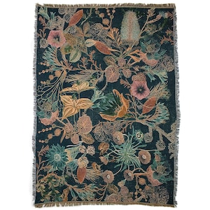 Couverture de fleurs | Plaid | Couverture tissée | Couvre-lit | | multicolores Imprimé floral | 220 x 160 cm | NIN-NIT