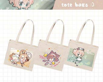 Vtubers Nimi Nightmare Miori Celesta Canvas Tote bags