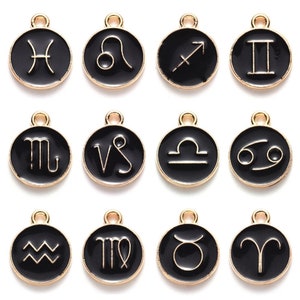1 set 15mm Zodiac Charm Pendant Astrology Jewelry Aries Taurus Gemini Cancer Virgo Libra Scorpio Cancer Capricorn Aquarius Pisces