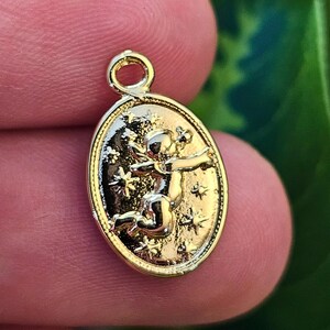 17mm Gold Angel Charm Pendant 18K Gold Plated Brass Earrings Charms DIY Bracelet Jewelry Findings Jewelry Making image 1
