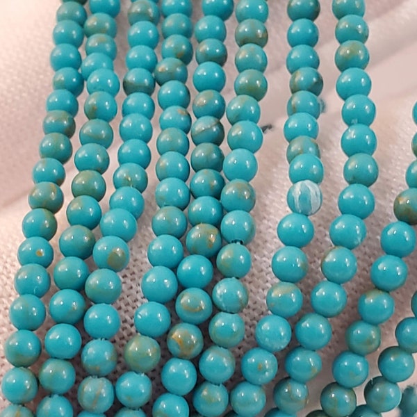 2mm Natural Mexican Turquoise Beads DIY Jewelry Making Bead Textured Boho Ethnic Beads Barrel Findings Gypsy