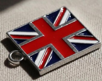 Xanadu Designs UK Union Jack British Flag Charm Bead For Large Hole Bracelets - Silver Plated