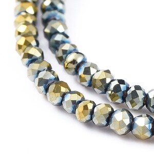 2x1.5mm Patina Rondelle Faceted Electroplate Glass Beads Strands Round Beads DIY Jewelry Making Bead Bracelet Boho Beads Necklace