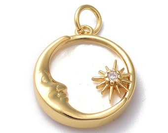 17 mm Crescent Moon Gold Anhänger Charms Charms Halskette DIY Armband Schmuck Zubehör machen Finden