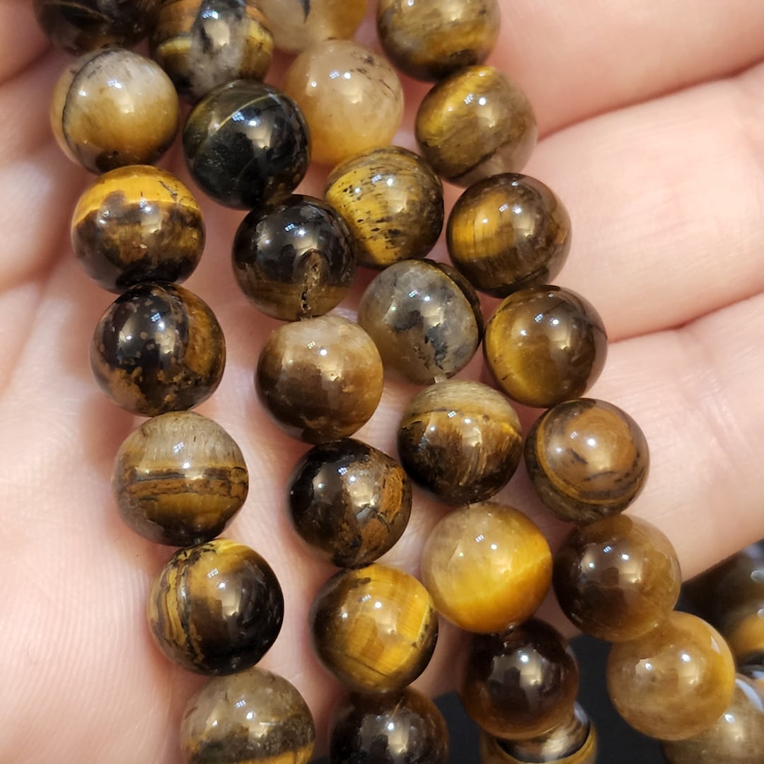 6mm 8mm Round Natural Yellow Tiger Eye Beads Strands Beads Gemstone DIY