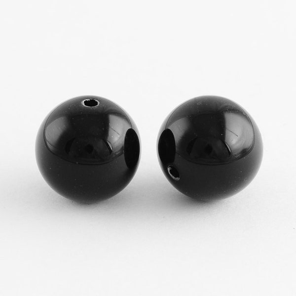 10pcs 6mm 8mm 10mm 16mm 20mm Redondo Negro Cuentas acrílicas DIY Joyería Haciendo cuentas texturizadas USA Envío Cuentas redondas