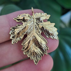 1–5pcs Gold Maple Leaf Charms | 18K Gold Plated Brass Pendants, Autumn Jewelry Supplies Nature Leaf Fall Earring & Necklace Findings 36x31mm