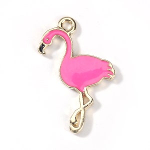 28mm Pink Flamingo Enamel Charm Pendants Zinc Alloy Pendants Charm DIY Bracelet Jewelry Findings Jewelry Making