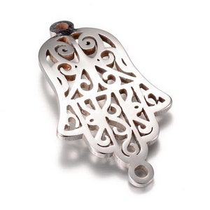 1 st 27 mm Hamsahand van Fatima Miriam Connector Schakelarmbanden Hanger Zilveren Connectors Charms DIY Armband Sieraden Bevindingen Maken