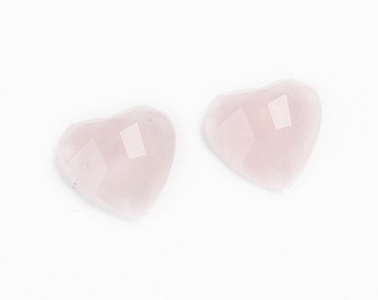 5pcs 8mm Pink Heart Rose Quartz Heart Cabochon DIY Jewelry Making Cabochons Supply Findings