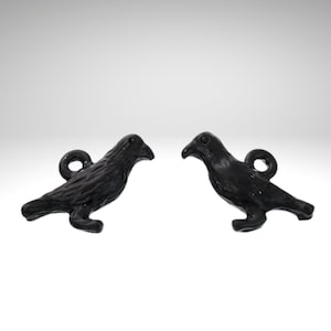 2–10pcs Black Crow Charms | 3D Bird Pendant | Zinc Alloy Halloween Jewelry Supplies | Gothic Raven Charm Beads