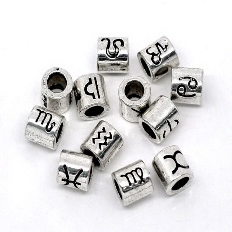 Zodiac Sign Beads Design Spacer Beads Fit Charm Bracelet Etsy
