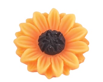 5 pcs 15mm Resin Yellow Sunflower Cabochon Colorful DIY Earring Jewelry Supply Embellishments Sequins