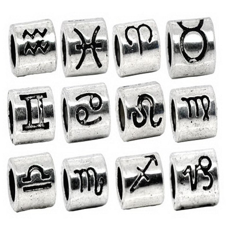 Zodiac Sign Beads Design Spacer Beads Fit Charm Bracelet Etsy