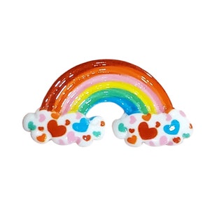 2pcs 40mm Rainbow Resin Cabochons – Flatback Embellishments for DIY Jewelry & Crafts