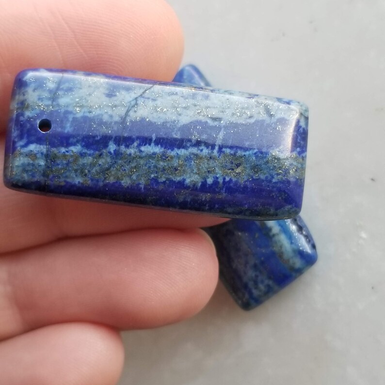 36mm 2pcs Lapis Lazuli Oblong Pendant Bead Set Pendant Bead DIY Jewelry Making Jasper Pendant Wire Wrapping Pendant Pendants