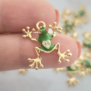 22mm Green Frog Pendants Charm Charms Necklace DIY Bracelet Jewelry Findings Making Finding