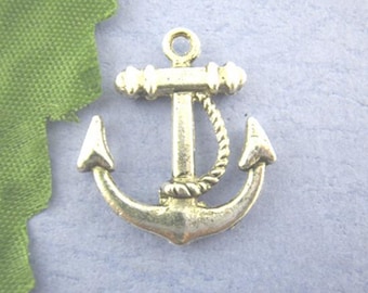 2pcs Antique Silver Anchor Charms 23x20mm Nautical Jewelry Ships from USA