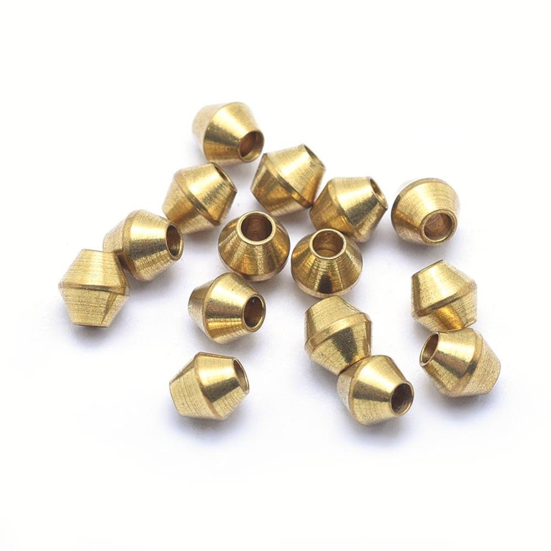 50-Piece Spacer Beads - 4mm Double Cone Bicone, Choose Gold, Silver, Or Gunmetal Plating