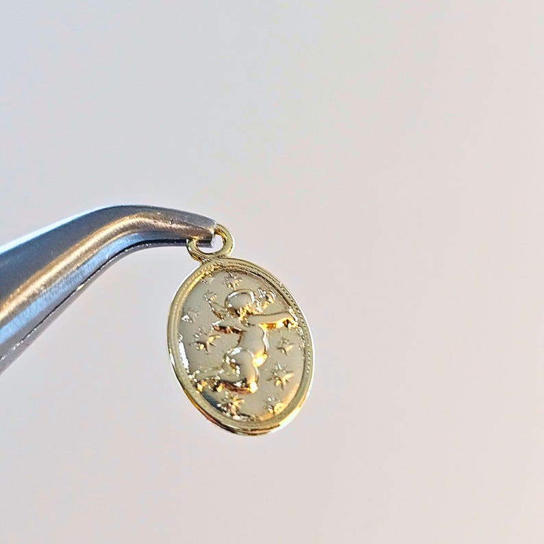 17mm Gold Angel Charm Pendant 18K Gold Plated Brass Earrings Charms DIY Bracelet Jewelry Findings Jewelry Making image 4
