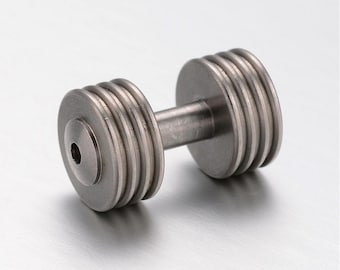 304 Stainless Steel Dumbbell Beads, 19x11mm Fitness Gym Workout Spacer Charms for Paracord Leather Beaded Bracelet Jewelry Making