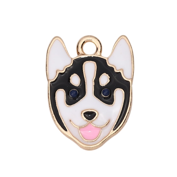 22mm Husky Dog Charm, Zinc Alloy Animal Pendant