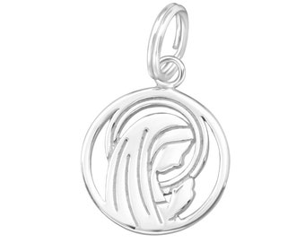Ciondolo con ciondolo a forma di Maria in argento Sterling 925 da 12 mm, ciondoli religiosi per bracciali con perline fai da te e collane