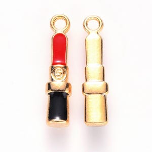 2pcs 19mm Red Lipstick Pendant Charm Charms for Necklace Bracelet Pendant Pendants Charm Charms Jewelry Making