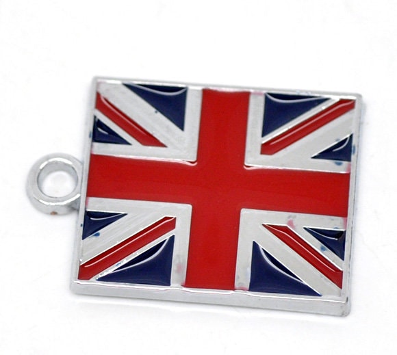 Silicone United Kingdom UK Flag Focal Beads - Bulk Silicone Beads