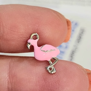 2pcs 16mm Pink Flamingo Enamel Charm Pendants 18k Pendants Charm DIY Bracelet Jewelry Findings Jewelry Making