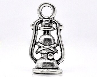 2pcs 20mm Oil Lantern Kerosene Lamp Antique Silver Charm 3D Charm Earrings Charms DIY Bracelet Jewelry Findings Jewelry Making