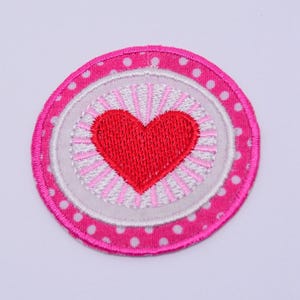 Red Heart Embroidery Patch | Iron-On or Sew-On Applique for DIY Clothing & Costumes | Ships from USA