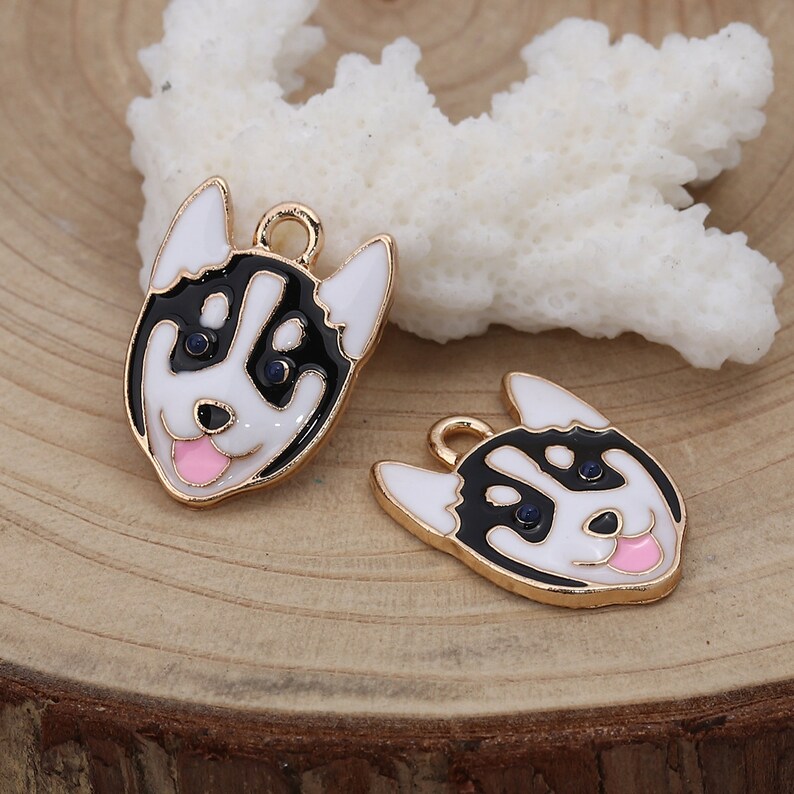 22mm Husky Dog Charm, Zinc Alloy Animal Pendant image 3