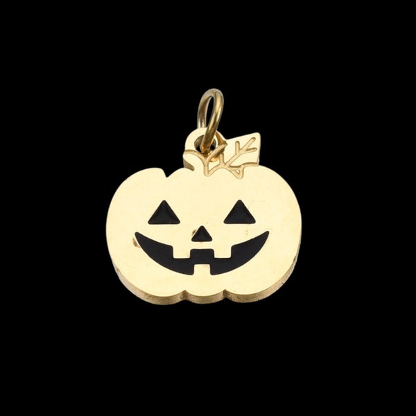 2pcs 10mm Halloween Jack O Lantern DIY Charms Necklaces Necklace Charm Earring Jewelry Making Supply