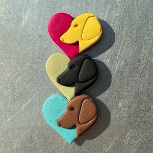 Heart Magnets, Dog Magnets, Clay Magnet, Handmade Magnet, Decorations