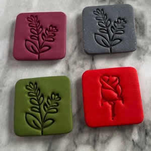 Square Magnets, Clay Imprints, Clay Magnet, Handmade Magnet, Decorations, Fridge Decor