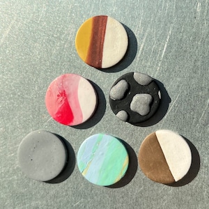Circle Magnets, Clay Magnet, Handmade Magnet, Decorations, Fridge Decor