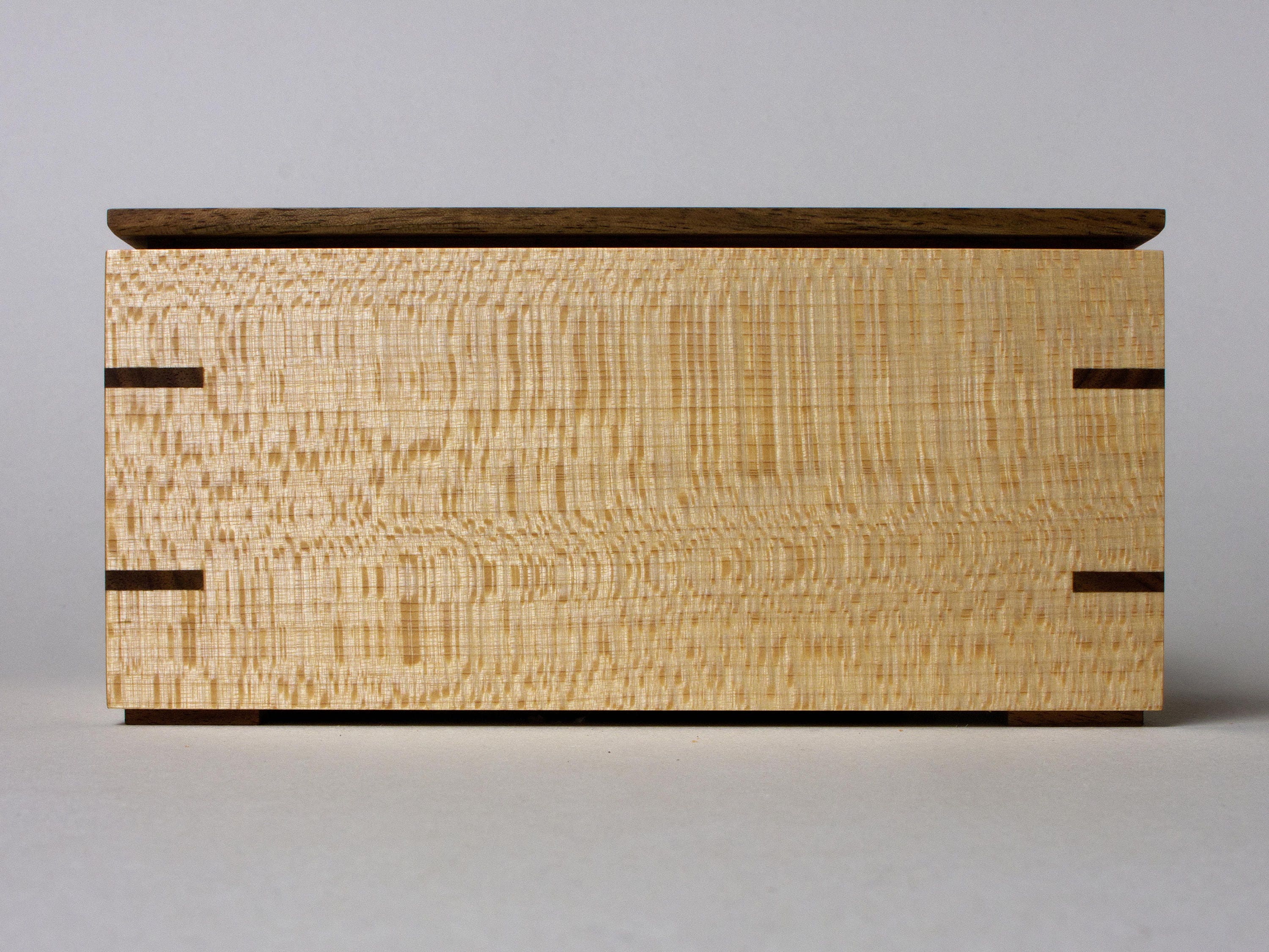 Sycamore Wooden Box With Walnut Lid - Japanese | Modernist