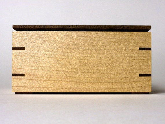 Sycamore Wooden Box With Walnut Lid - Japanese | Modernist