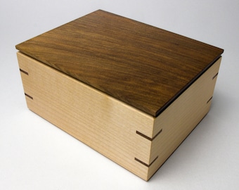 Sycamore Wooden Box With Walnut Lid - Japanese | Modernist