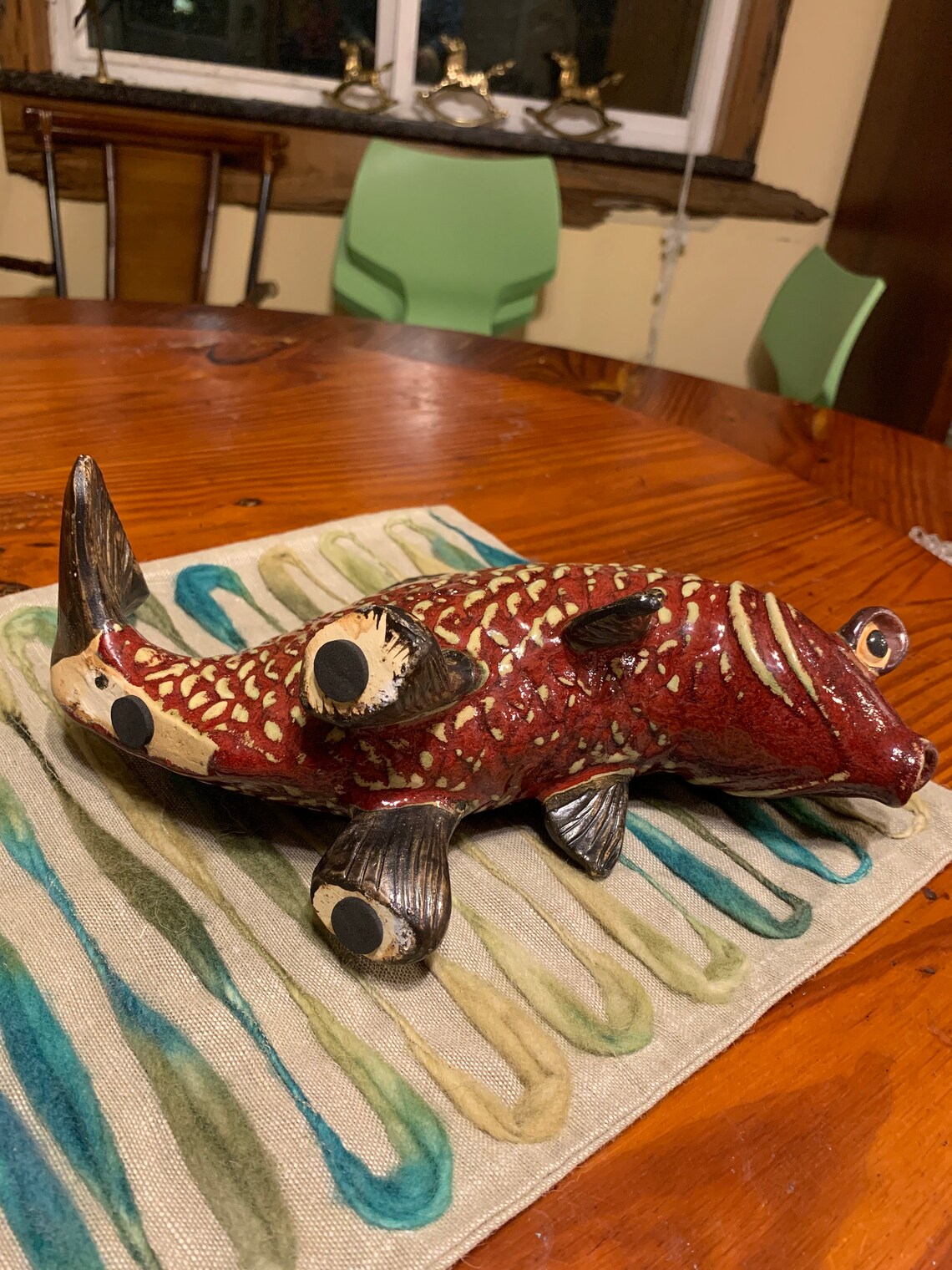 Set of Two Koi Fish Swimming Upstream Etsy