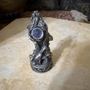 Pewter Elf House with Swarovski Crystal from Unknown Chess Set 2-5/8”T