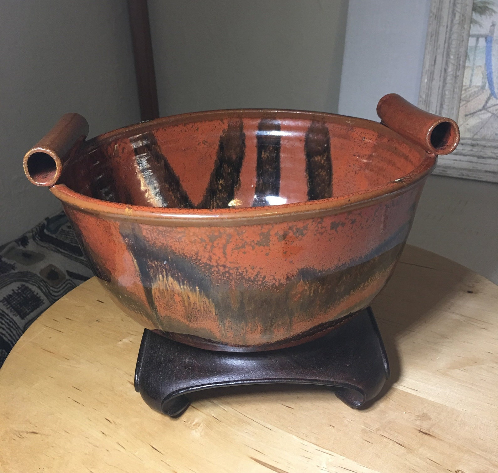 Art Pottery Red Rust Iron Oxide Glaze 9 Dia. Etsy