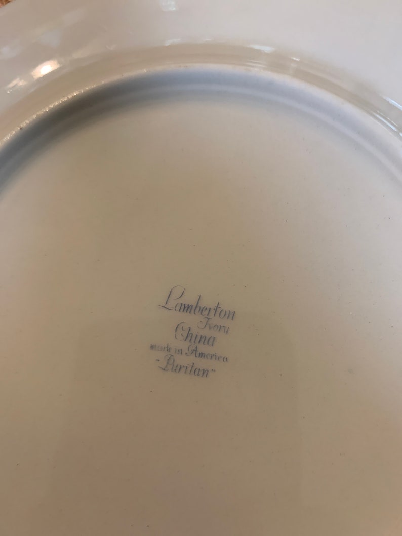 Lamberton China Vintage PURITAN Ivory One Salad or Sandwich Plate 7-5/8 USA 1940 image 5