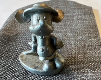 Puppy Love Mickey Mouse  #4969 Hudson Pewter USA 1934 for Walt Disney Productions 1-5/8”T x 1-3/8”W x 3/4”D