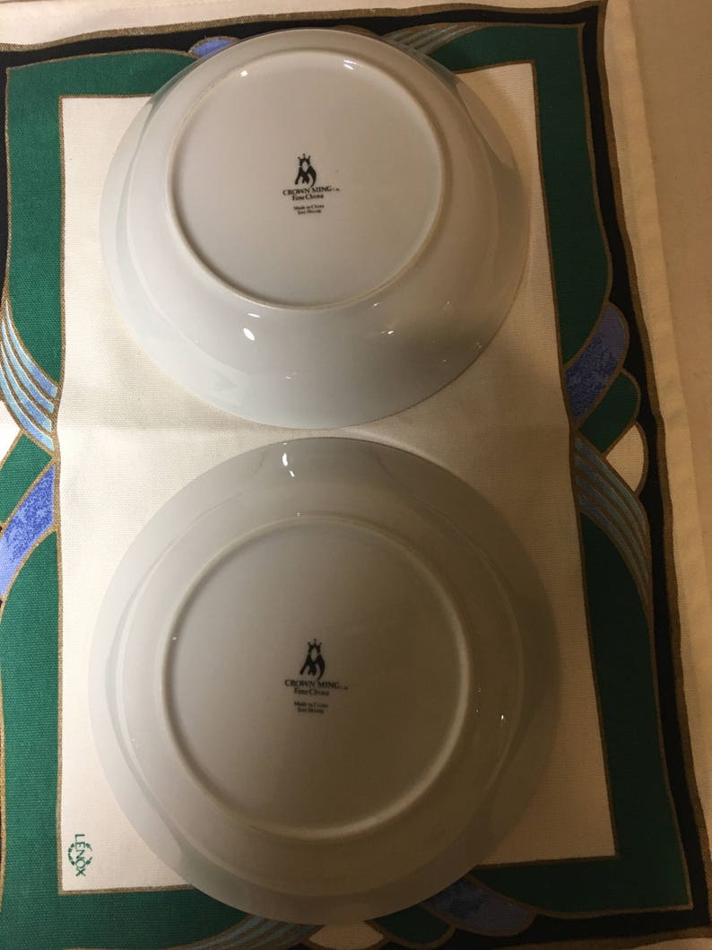 Two Asian Crown Ming Fine China Old Imari Coupe Bowls Jian Shiang Made in China 1970s