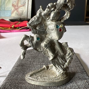 Armored Knight on a Rearing Horse by Jay Craft 1994  3-1/8”T